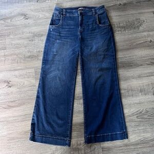Wide Leg Blue Denim Jeans